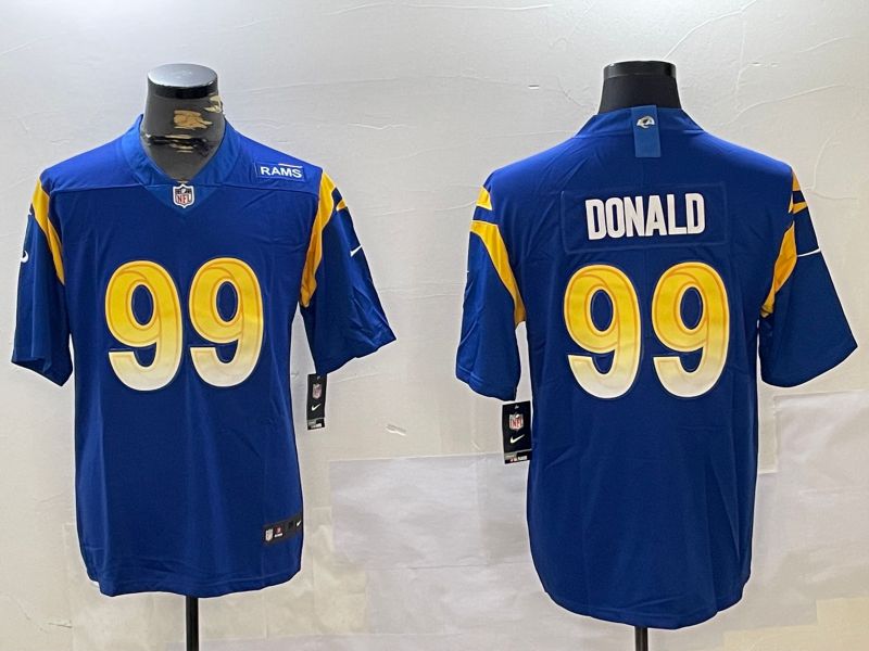 Men Los Angeles Rams #99 Donald Blue 2024 Nike Vapor Limited NFL Jersey style 1